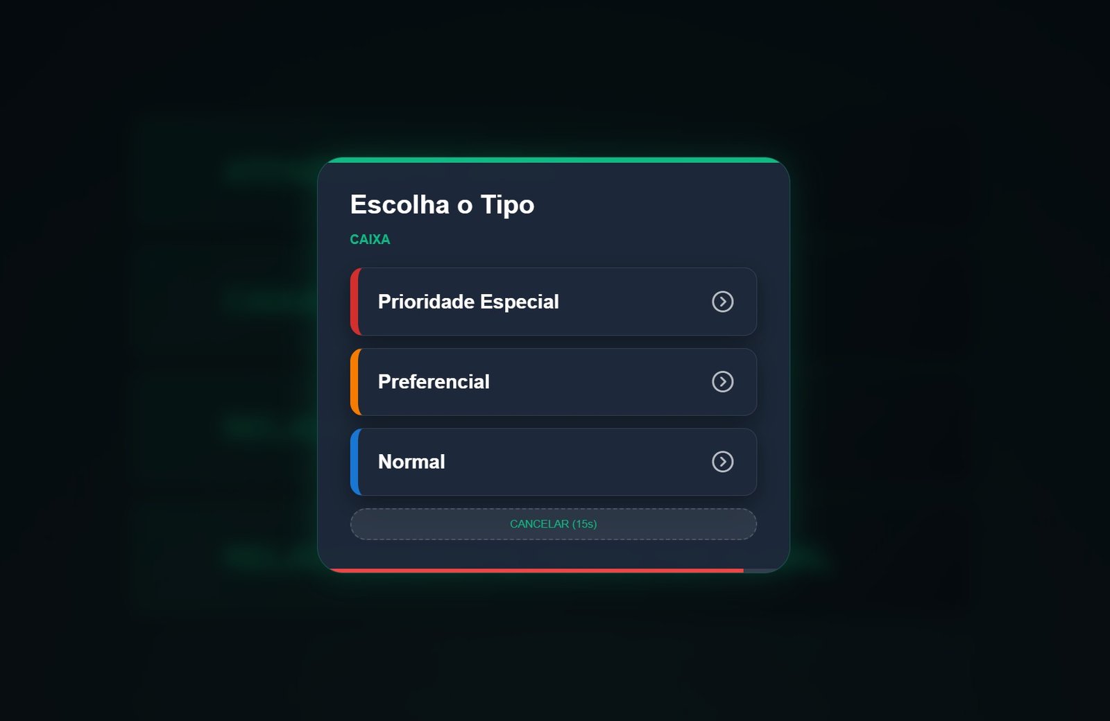 Totem - seleção de serviço
